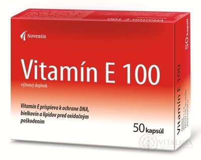 Noventis Vitamín E 100 cps 2x25 ks (50 ks)