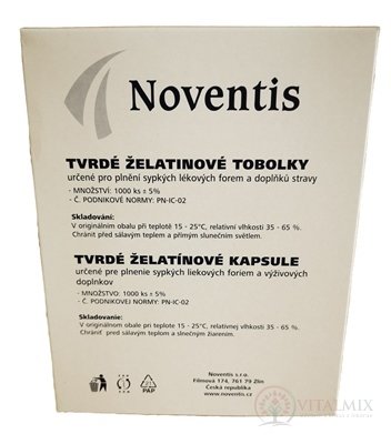 Noventis želatínové kapsuly veľkosť 0 Fagron biela 1x1000 ks