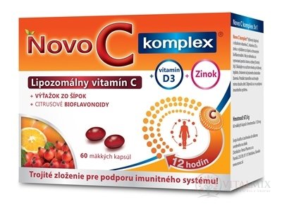 NOVO C KOMPLEX Lipozomálny vitamín C + vitamín D3 + zinok, kapsuly 1x60 ks