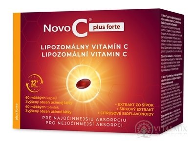 Novo C plus forte LIPOZOMÁLNY VITAMÍN C cps mol, s extraktom zo šípok a citrusovými bioflavonoidmi, 1x60 ks