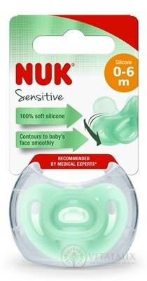 NUK CUMLÍK SENSITIVE (0-6m) BOX utišujúci, silikón, rôzne farby 1x1 ks