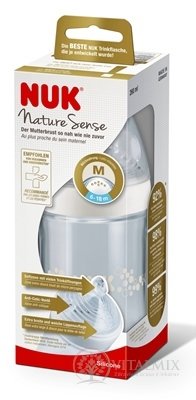 NUK FĽAŠA dojčenská Nature Sense 260 ml, silikónový cumlík otvor M (6-18 m.) 1x1 ks