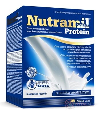 NUTRAMIL COMPLEX Protein Neutral bielkovinová výživa, vrecúška 6x70 g (420 g)