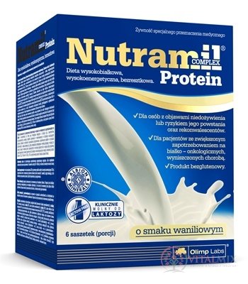 NUTRAMIL COMPLEX Protein Vanilka bielkovinová výživa, vrecúška 6x72 g (432 g)