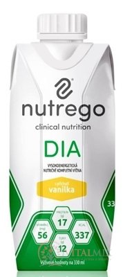 Nutrego DIA s príchuťou vanilka tekutá výživa 12x330 ml