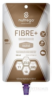 Nutrego FIBRE+ s príchuťou neutral tekutá výživa, sondová 12x500 ml