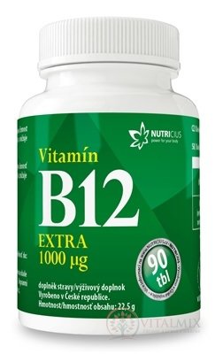 NUTRICIUS Vitamín B12 EXTRA 1000 μg tbl 1x90 ks