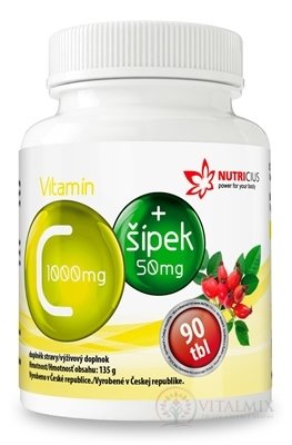 NUTRICIUS Vitamín C 1000 mg + šípka 50 mg tbl 1x90 ks