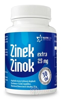NUTRICIUS Zinok EXTRA 25 mg tbl 1x30 ks