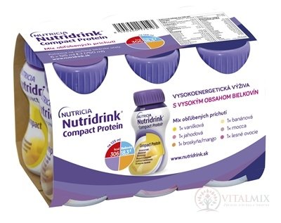 NUTRIDRINK COMPACT PROTEIN mix príchutí (r.2023) 6x125 ml (750 ml)