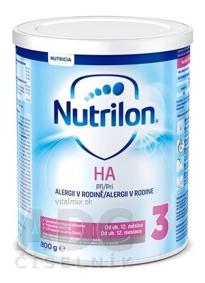Nutrilon 3 HA mliečna výživa v prášku (od ukonč. 12. mesiaca) 1x800 g