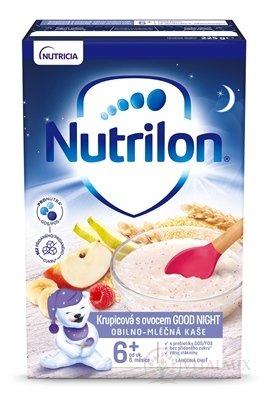 Nutrilon obilno-mliečna kaša krupicová s ovocím GOOD NIGHT (od ukonč. 6. mesiaca), 1x225 g