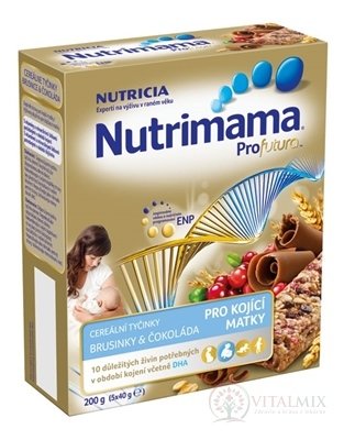 Nutrimama Profutura cereálne tyčinky Brusnice & Čokoláda (pre kojacie matky) 5x40 g (200 g)