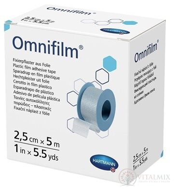 Omnifilm fixačná náplasť z transparentnej fólie na cievke (2,5 cm x 5 m) 1x1 ks