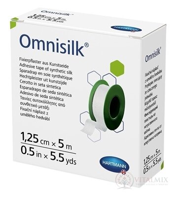 Omnisilk fixačná náplasť z umelého hodvábu na cievke (1,25 cm x 5 m) 1x1 ks