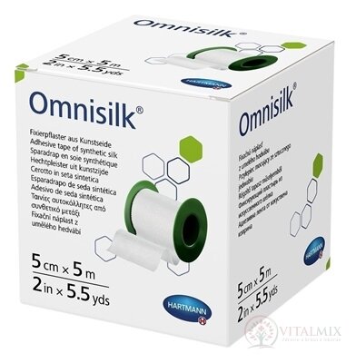 Omnisilk fixačná náplasť z umelého hodvábu na cievke (5 cm x 5 m) 1x1 ks