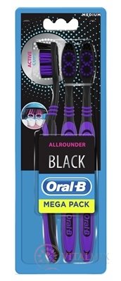 Oral-B BLACK ALLROUNDER Medium zubná kefka manuálna 1x3 ks