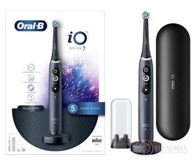 Oral-B iO SERIES 7 BLACK elektrická zubná kefka + držiak + puzdro, 1x1 set