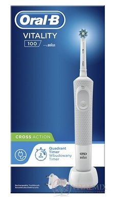 Oral-B VITALITY 100 CROSS Action biela elektrická zubná kefka 1x1 ks