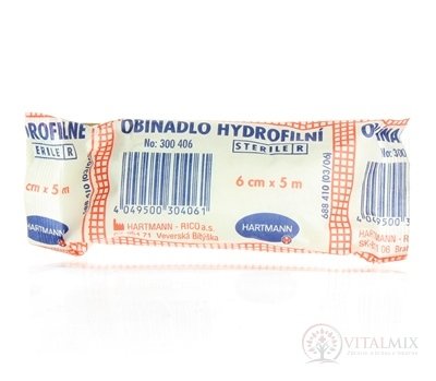 OVÍNADLO HYDROFILNÉ pletené, sterilné (6cm x 5m) 1x10 ks