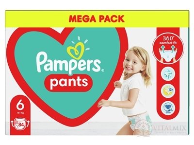 PAMPERS Active PANTS BOX 6 (MEGA PACK) plienkové nohavičky (15+ kg) 1x84 ks