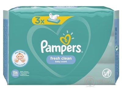 PAMPERS Baby Wipes Fresh Clean vlhčené obrúsky 3x52 ks (156 ks)