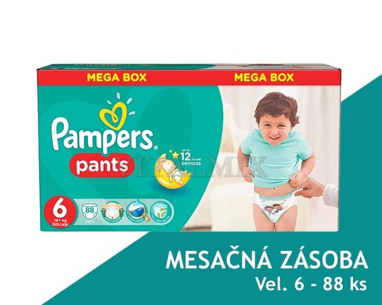 PAMPERS Pants 6, 88ks (16+ kg) MEGA Box
