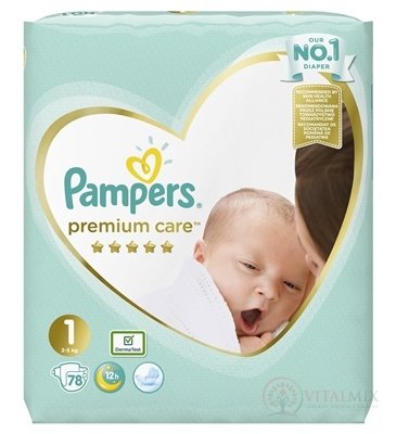 PAMPERS PREMIUM CARE VP 1 Newborn detské plienky, od narodenia (2-5 kg) 1x78 ks