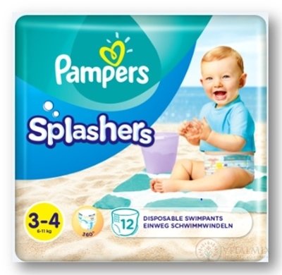 PAMPERS SPLASH MIDI 3-4 detské plienky na plávanie (6 - 11 kg) 1x12 ks