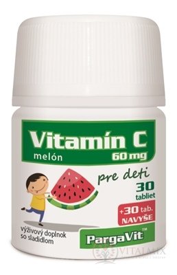 PargaVit VITAMÍN C Melón Pre deti tbl 30+30 navyše (60 ks)