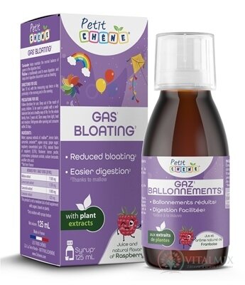 Petit CHENE GAS BLOATING detský sirup, s malinovou arómou 1x125 ml