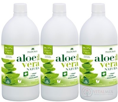 Pharma Activ AloeVeraLife NATURA AKCIA šťava z aloe 99,5% (2+1 zadarmo) 3x1000 ml (3000 ml)