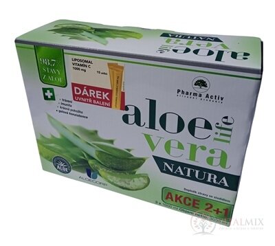 Pharma Activ AloeVeraLife NATURA AKCIA+DARCEK šťava z aloe 98,7% (2+1 zadarmo) 3x1000 ml (3000 ml) + darček LIPOZOMAL VIT. C, 1x1 set