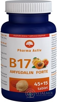 Pharma Activ Amygdalin Forte Vitamín B17 tbl 45+15 zdarma (60 ks)