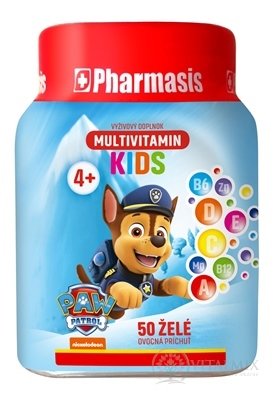 Pharmasis MULTIVITAMIN KIDS Labková patrola želé pre deti, modré 1x50 ks
