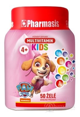 Pharmasis MULTIVITAMIN KIDS Labková patrola želé pre deti, ružové 1x50 ks