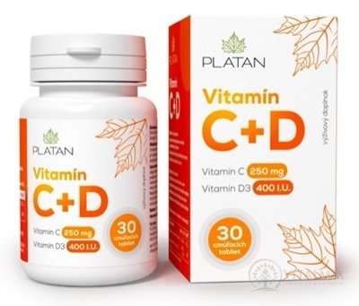 PLATAN Vitamín C + D cmúľacie tablety 1x30 ks