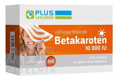 PLUS LEKÁREŇ Betakarotén 10 000 IU cps 1x100 ks