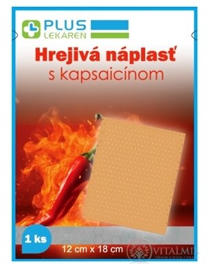 PLUS LEKÁREŇ HREJIVÁ NÁPLASŤ s kapsaicínom 12x18 cm, 1x1 ks