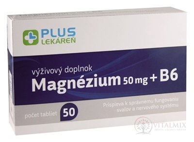 PLUS LEKÁREŇ Magnézium 50 mg + B6 tbl 1x50 ks