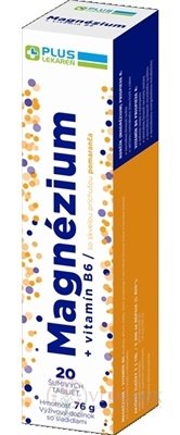 PLUS LEKÁREŇ Magnézium + vitamín B6 tbl eff s príchuťou pomaranča 1x20 ks