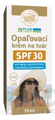 PLUS LEKÁREŇ Opaľovací krém na tvár SPF 30 1x50 ml