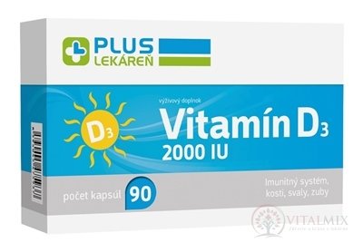 PLUS LEKÁREŇ Vitamín D3 2000 I.U. cps 1x90 ks