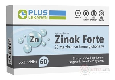 PLUS LEKÁREŇ Zinok Forte tbl 1x60 ks