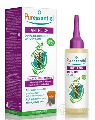 PURESSENTIEL Roztok proti všiam + hrebeň 1x100 ml