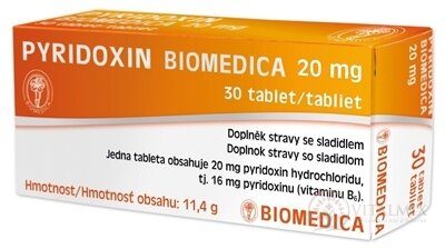 PYRIDOXIN BIOMEDICA 20 mg tbl 3x10 ks (30 ks)