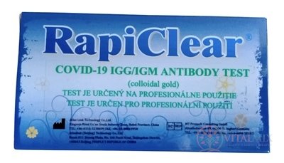 RapiClear COVID-19 IgG/IgM test na detekciu protilátok (koloidné zlato),1x1 set