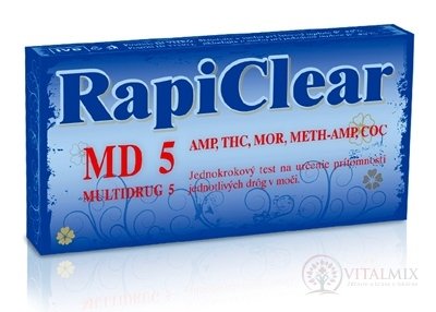 RapiClear MD 5 (MULTIDRUG 5) IVD, test drogový na samodiagnostiku 1x1 ks