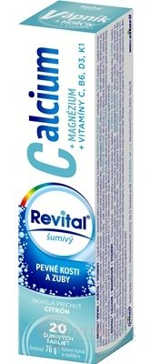 Revital Calcium+MAGNÉZIUM+VITAMÍNY C, B6, D3, K1 tbl eff s príchuťou citrónu 1x20 ks