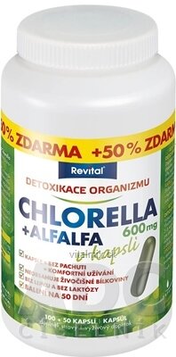 Revital CHLORELLA+ALFALFA 600 mg cps 100+50 zdarma (150 ks)